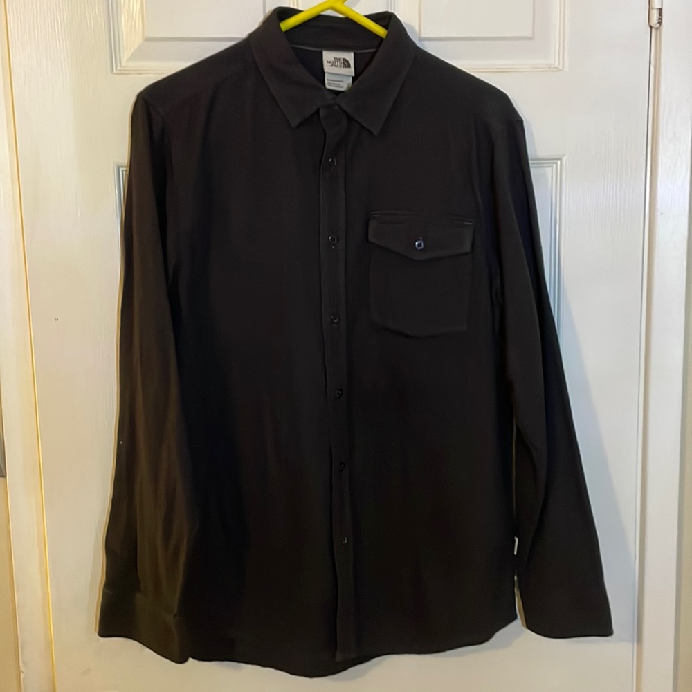 North Face Mens flannel shirt charcoal gray size Medium